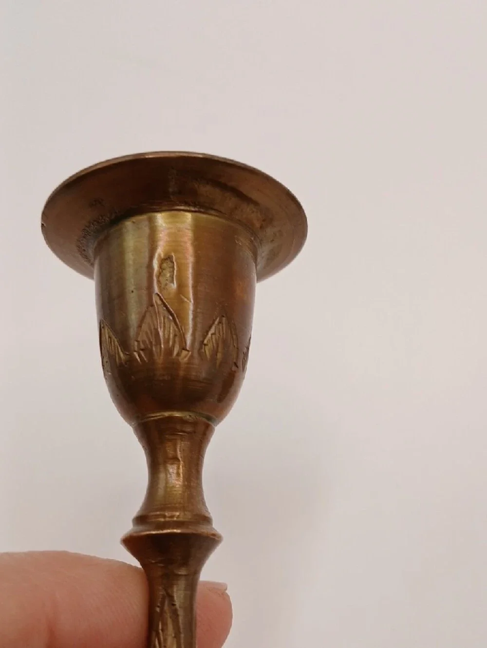 Pair VTG Brass Taper Candle Holders 5